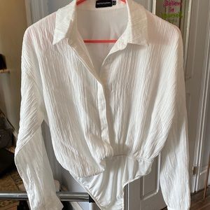 White bodysuit blouse